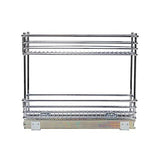 Household Essentials Narrow Sliding Cabinet Organizer, Two Tier 7", Chrome