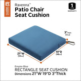 Classic Accessories Ravenna Water-Resistant 21 x 19 x 3 Inch Patio Seat Cushi...