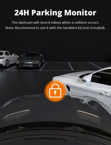 Kingslim D4 4K Dual Dash Cam with Built-in WiFi GPS, Front 4K/2.5K Rear 1080P...