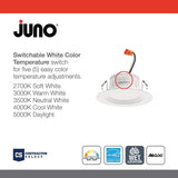 Juno RB4 SWW5 CP6 MW M2 RetroBasics Downlight Trim Kit, Switchable LED White,...