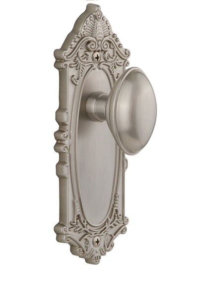 Grandeur, Privacy-2.375", Satin Nickel, Grande Victorian Plate with Eden Prai...