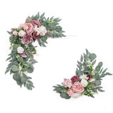 Ling's Moment 2pcs Wedding Artificial Sign Flowers Swag Arch Floral Garland D...