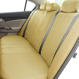 FH Group Three Row Car Seat Covers Deluxe Leatherette with 8 Headrests, Beige