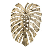 Benjara BM302603 19 in. Linzo Monstera Leaf Aluminum Wall Hanging Bowl Bright...