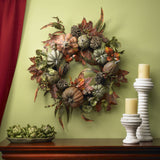 Nearly Natural 24in. Pumpkin & Gourd Wreath