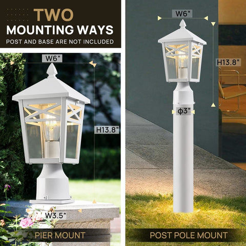 Outdoor Dusk to Dawn Outdoor Post Lights, 2 Pack Farmhouse Exterior lamp Post...