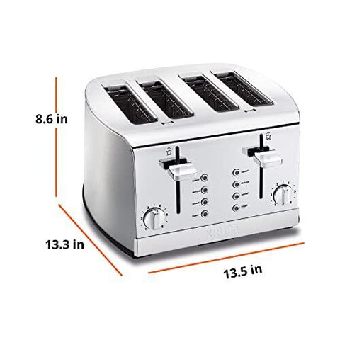 Krups Breakfast Set Stainless Steel Toaster 4 Slice 4-Slice,