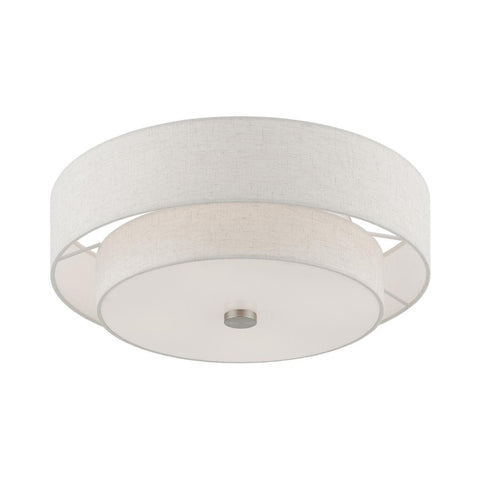 Livex Lighting Meridian 4 Light Semi-Flush in Brushed Nickel (51085-91)