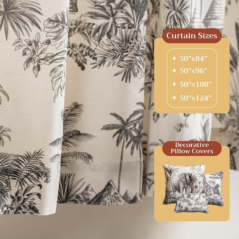 Maison d' Hermine 100% Cotton Curtain - 50"x108" Black Decorative Curtain - A...