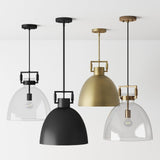 Nathan James Leigh Pendant Lighting, Hanging Ceiling Light with Oversized Met...