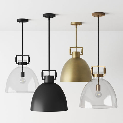 Nathan James Leigh Pendant Lighting, Hanging Ceiling Light with Oversized Met...