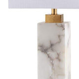 JONATHAN Y JYL6201A Elizabeth 27.5" Alabaster LED 27.5 in, White/Gold Leaf