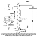 RBROHANT Gold Shower System Brass Shower Faucet Set, 10 Inch High Pressure Ro...