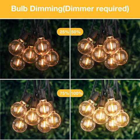 String Lights for Outside 150FT,Dimmable Waterproof Outdoor String Lights wit...