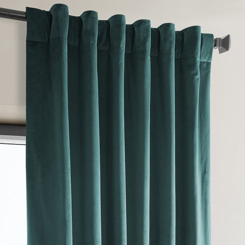 HPD Half Price Drapes Heritage Plush Velvet Curtains 84 Inches Long Room Dark...