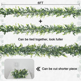 BLEUM CADE 9 Pack Eucalyptus Garland with Lights, 5.9 Ft/pcs Artificial Green...