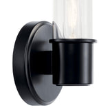 KICHLER Aviv 1-Light Wall Sconce, Modern Light with Clear Glass in Black, for...