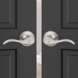 Probrico 12 Pack Brushed Satin Nickel Dummy Door Lever Wave Style Door Handle...