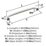 Amerock BP54055G10 | Satin Nickel Appliance Pull | 12 inch (305mm) Center-to-...