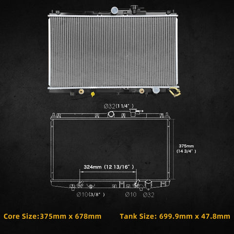 DWVO Radiator Complete Radiator Compatible with 1998-2002 Accord 2.3L ENG F23...