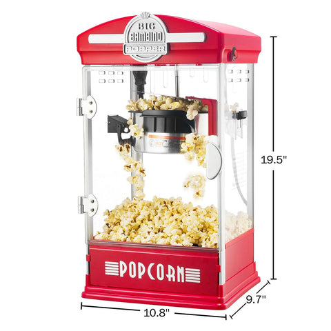 Popcorn Machine - Big Bambino Old Fashioned 10.8" x 9.7" x 19.5", Red