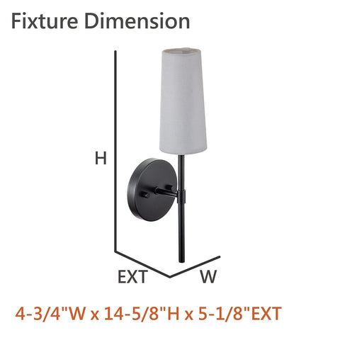 Aspen Creative 62719-01-2, 1 Light Indoor Wall Fixture, 4-3/4" W x 14-5/8" H ...