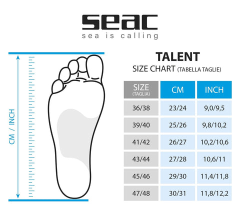 Seac Sub Talent Fins Black 4.5-5