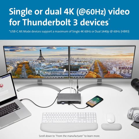 Kensington SD5600T 14-in-1 Thunderbolt 3 3/USB-C Hybrid, Black