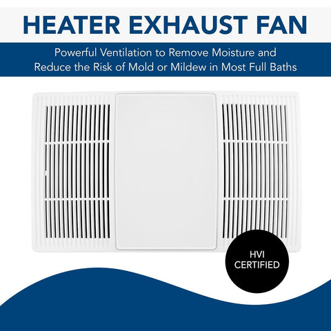 Broan-NuTone Non-Lit PowerHeat Bathroom Exhaust Fan and Heater, 80 CFM, 1.5 S...