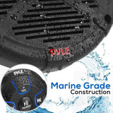 Pyle 6.5'' Dual Marine Speakers Kit - Waterproof-Rated w/Amplified Bluetooth ...