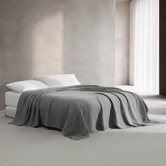 Calvin Klein - King Coverlet, Cotton Jacquard Bedding, Garment Washed Home De...