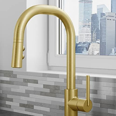 Pfister Zanna Kitchen Faucet with Pull Down Sprayer and Soap Brushed Gold