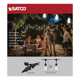 Satco S8036 LED Indoor/Outdoor String Lights, Black, ST19 Bulbs, 24 Feet (Pac...