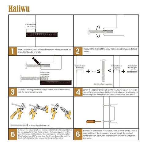 Haliwu 20 Pack Gold Cabinet Handles, Brushed Brass Cabinet Pulls Kitchen Cabi...