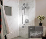 Tub Shower Faucet with Valve, High Pressure 3-way Water Diverter Chrome