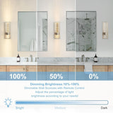 Biewalk Nickel Wall Sconces, Rechargeable Modern LED Wall Lamps, 5W 3000K Bat...
