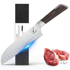 imarku Damascus Chef Knife, Super Sharp Kitchen Santoku Knife 7 Inch, Powder ...