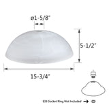 Aspen Creative 23141-11A Alabaster Shade for Medium Base Socket Torchiere, Sw...