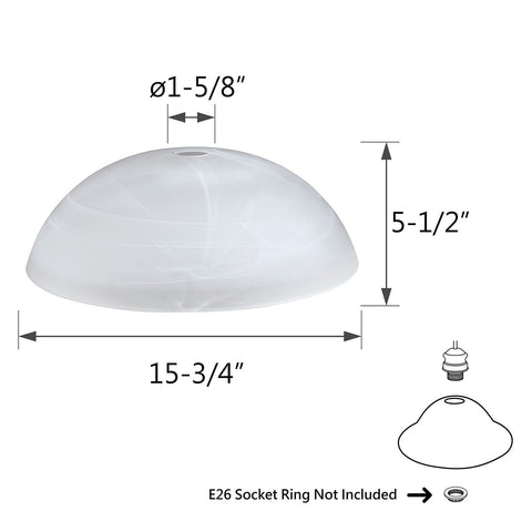 Aspen Creative 23141-11A Alabaster Shade for Medium Base Socket Torchiere, Sw...