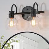 KSANA Black Bathroom Light Fixtures, 2-Light Modern Farmhouse Black Vanity Li...