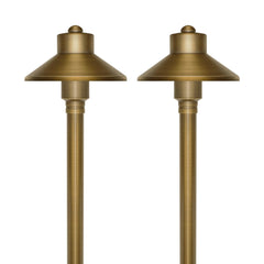 GKOLED Solid Brass Landscape Path Lights (5" Shade, 20" Tall), Low Voltage LE...