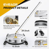 EVEAGE 15.5" Pressure Washer Surface Cleaner, Power Washer Surface Cleaner wi...