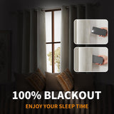 BULBUL 100% Blackout Velvet Curtains for Living Room 2 Panels, Cream Ivory 84...
