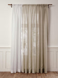 Solino Home 100% Pure Linen Sheer Curtain 132 Inches Long &#8211; European Flax