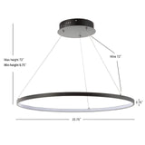 JONATHAN Y JYL7203A Brice 23.75' Round Integrated LED Metal Pendant Chandelie...