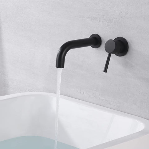 SUMERAIN Matte Black Tub Faucet Set Wall Mount Bathtub Faucet Single Handle, ...