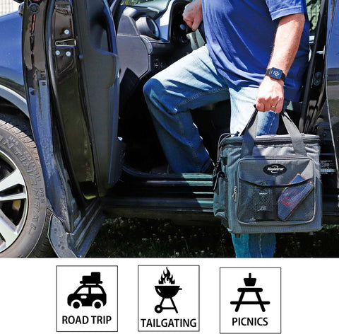 Koolatron Electric Portable Cooler Plug in 12V Car Bag, 14 Dark Grey