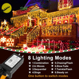 KNONEW 99ft 1216 LED Christmas Lights Outdoor Decorations with 228 Drops, 8 M...