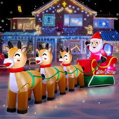 TURNMEON 12 Feet Long Christmas Inflatable Decorations Outdoor LED Lighted Sa...