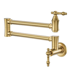 ARCORA Pot Filler Faucet, Traditional Brushed Gold Pot Filler Wall Mount Comm...
